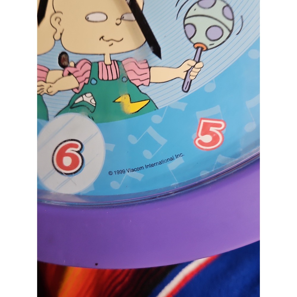 Vintage Nickelodeon RUGRATS Talking Wall Clock 12" Tested Working 1999 Rug Rats - Picture 6 of 8